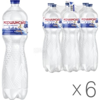 Water delivery Kharkiv — Упаковка мінеральної природної столової сильногазованої води "Моршинська" 1,5 л х 6 пляшок_1